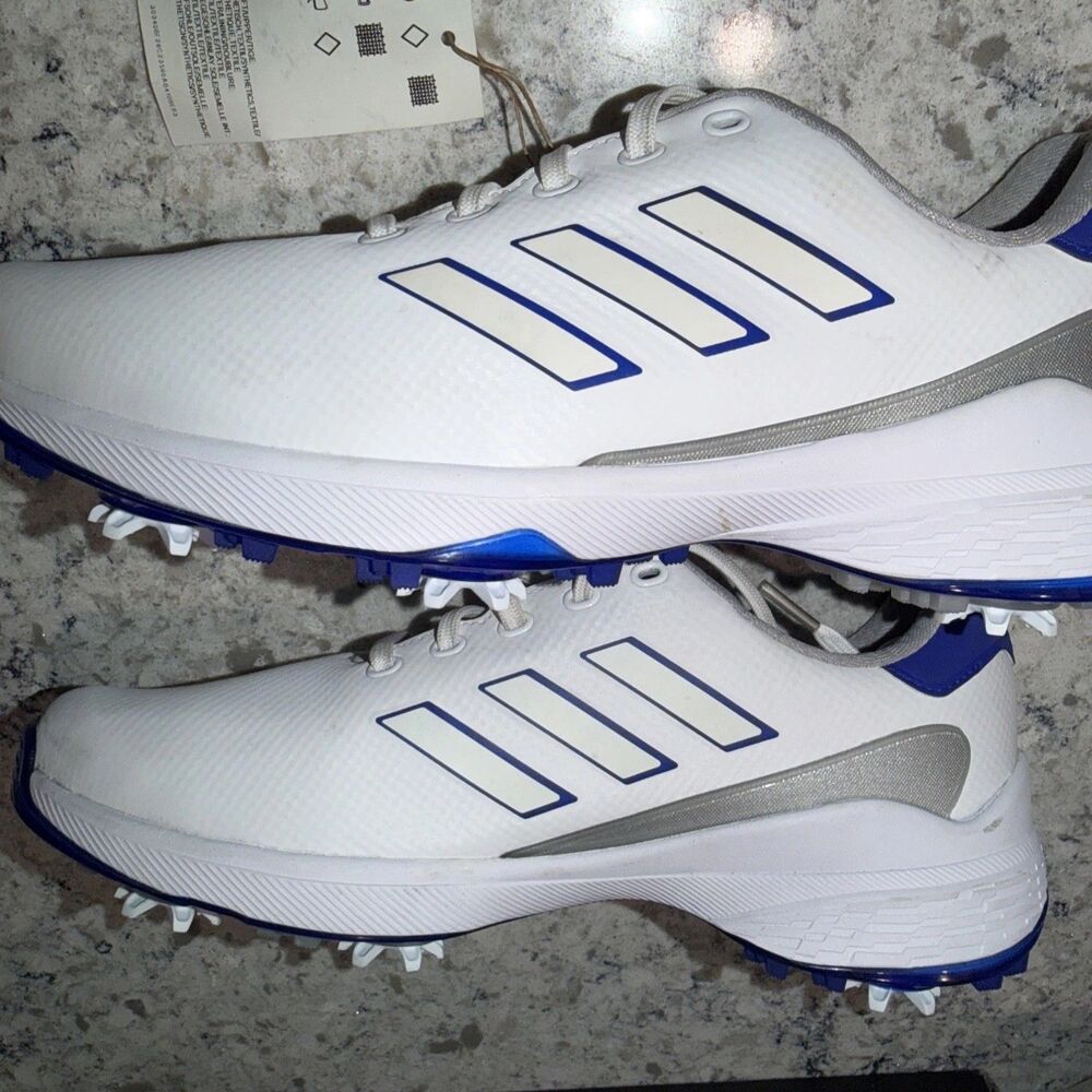 Adidas Men's ZG23 Golf Shoes Cloud White / Lucid Blue / Silver Metallic 8.5 M